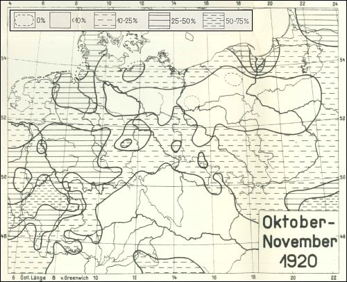 Niederschlag Mitteleuropa Okt./Nov. 1920