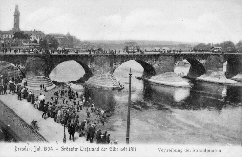 Niedrigwasser Juli 1904, Dresden (Elbe)